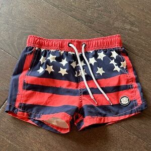Binky Bro Patriotic Star and Stripe Swim Shorts